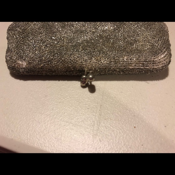 Vintage Silver Beaded Handbag Purse - Picture 5 of 5